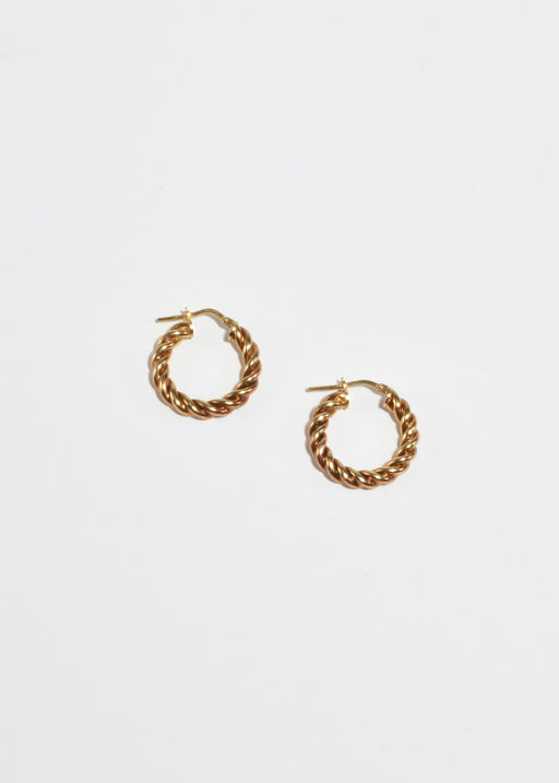 Gold Twist Hoop Earrings