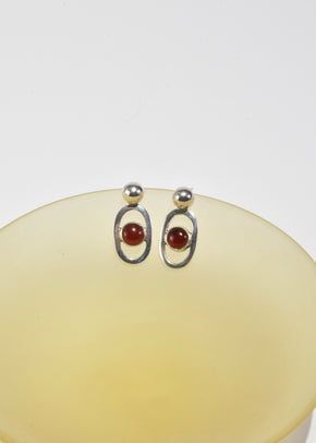 Oval Carnelian Earrings