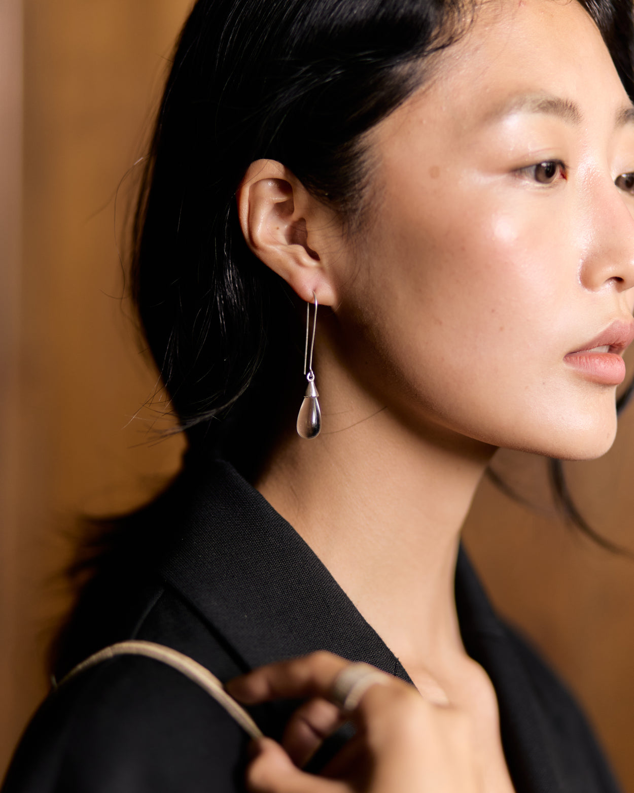 Quartz Teardrop Earrings