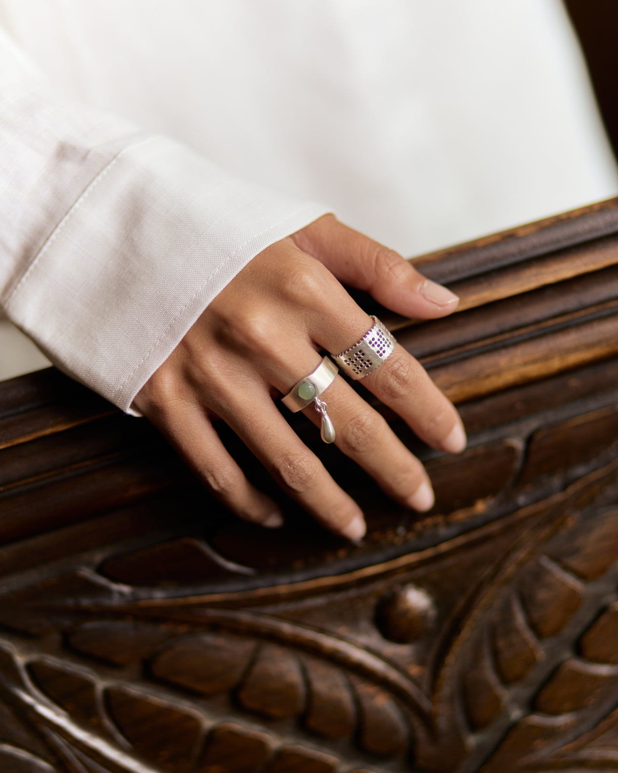 Aventurine Teardrop Ring