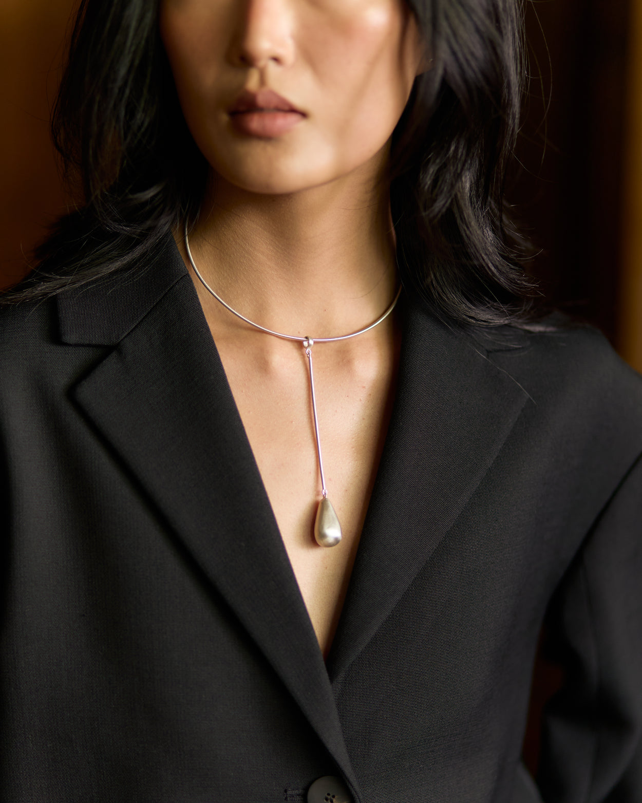 Sterling Teardrop Collar Necklace