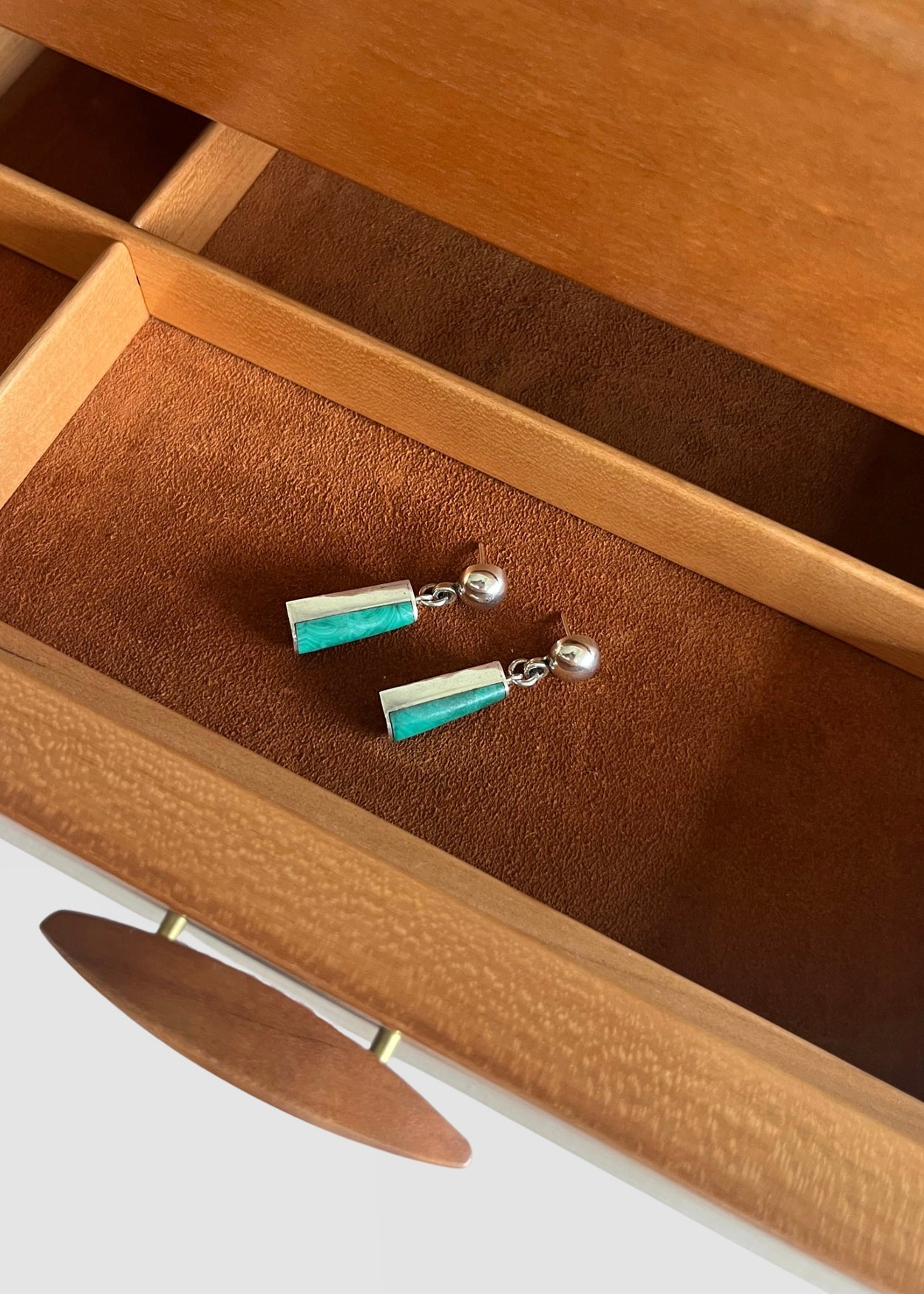 Sculptural Malachite Earrings