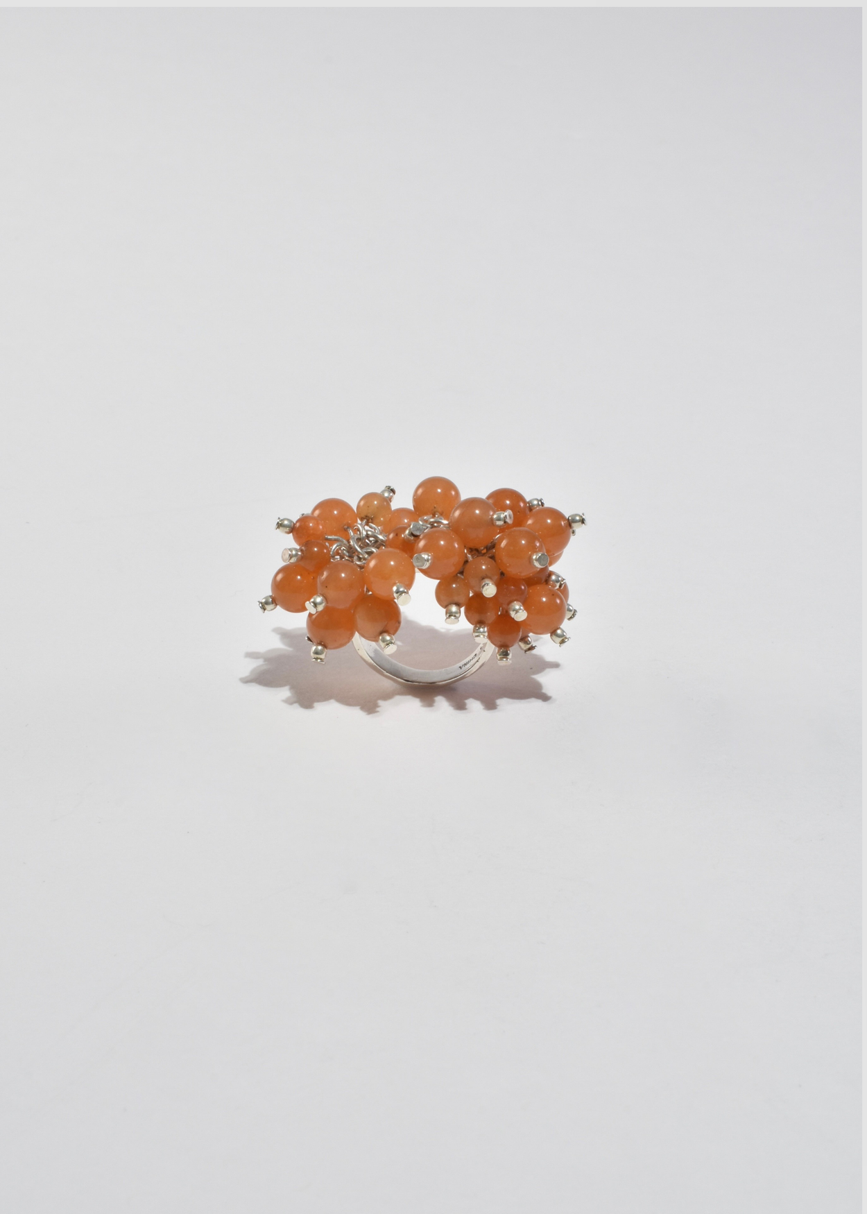 Peach Beaded Fringe Ring