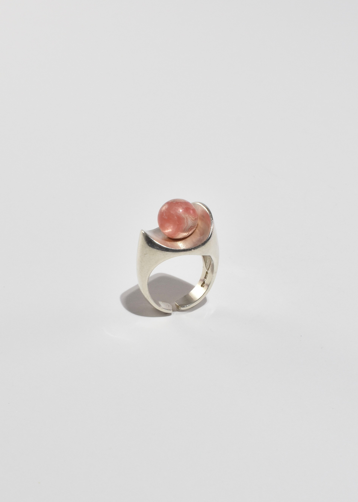 Modernist Rhodochrosite Ring