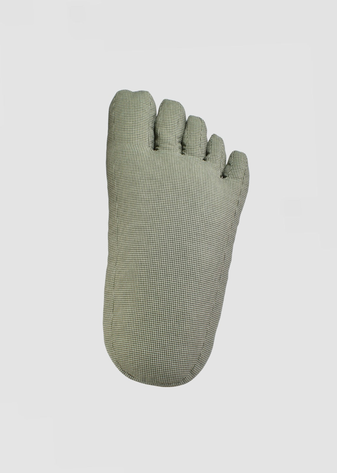 Foot Pillow in Green Tweed
