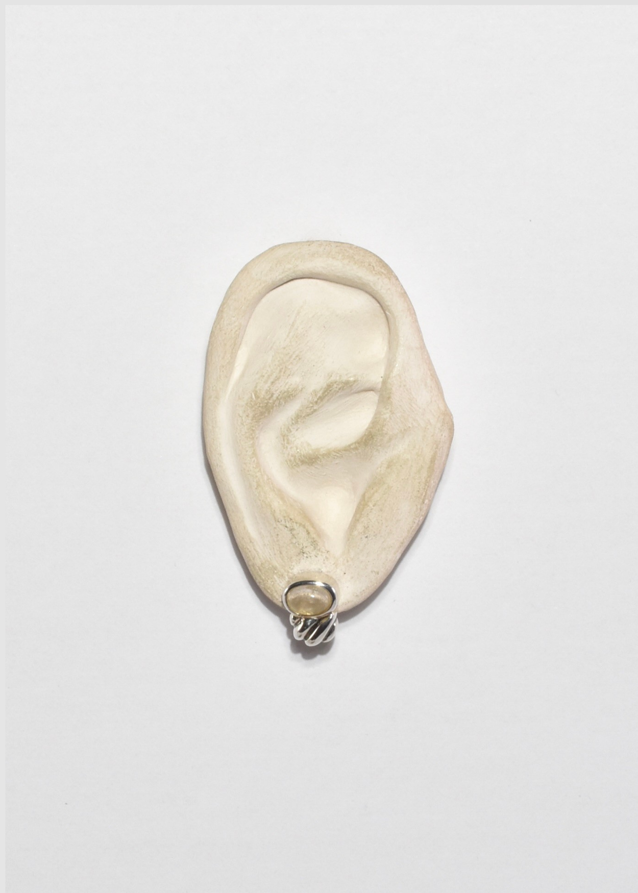 Ribbed Quartz Stud Earrings
