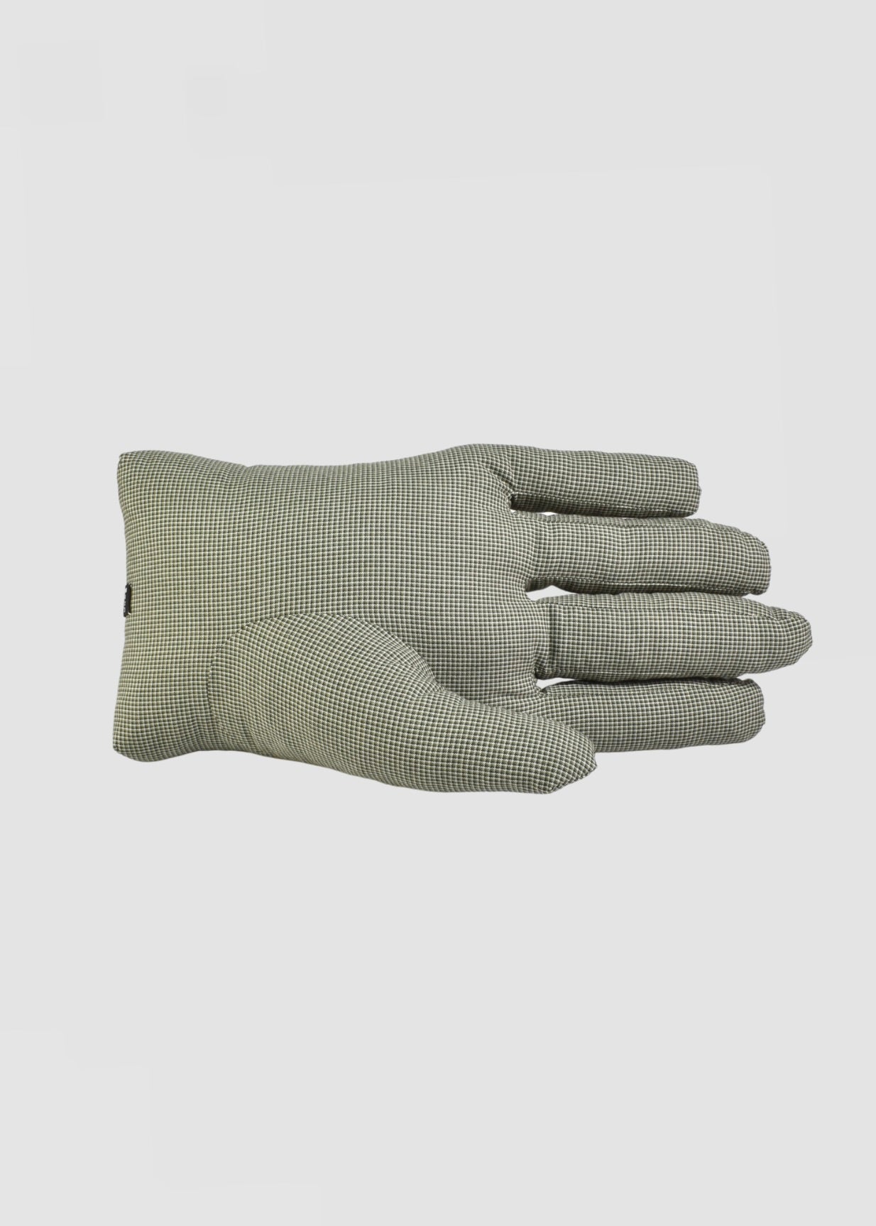 Right Hand Pillow in Green Tweed