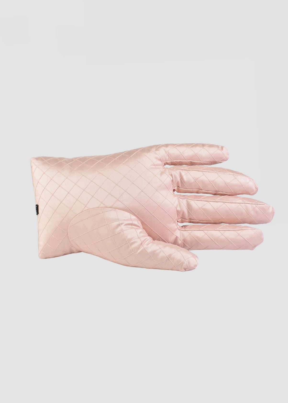 Right Hand Pillow in Pink Diamond Quilted Silk