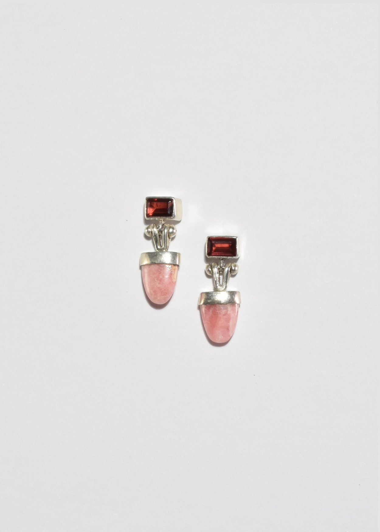 Ruby Rhodochrosite Earrings