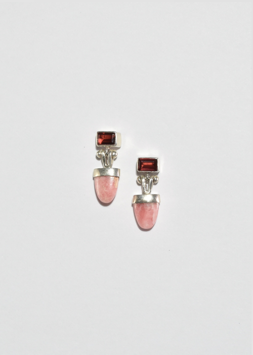 Ruby Rhodochrosite Earrings