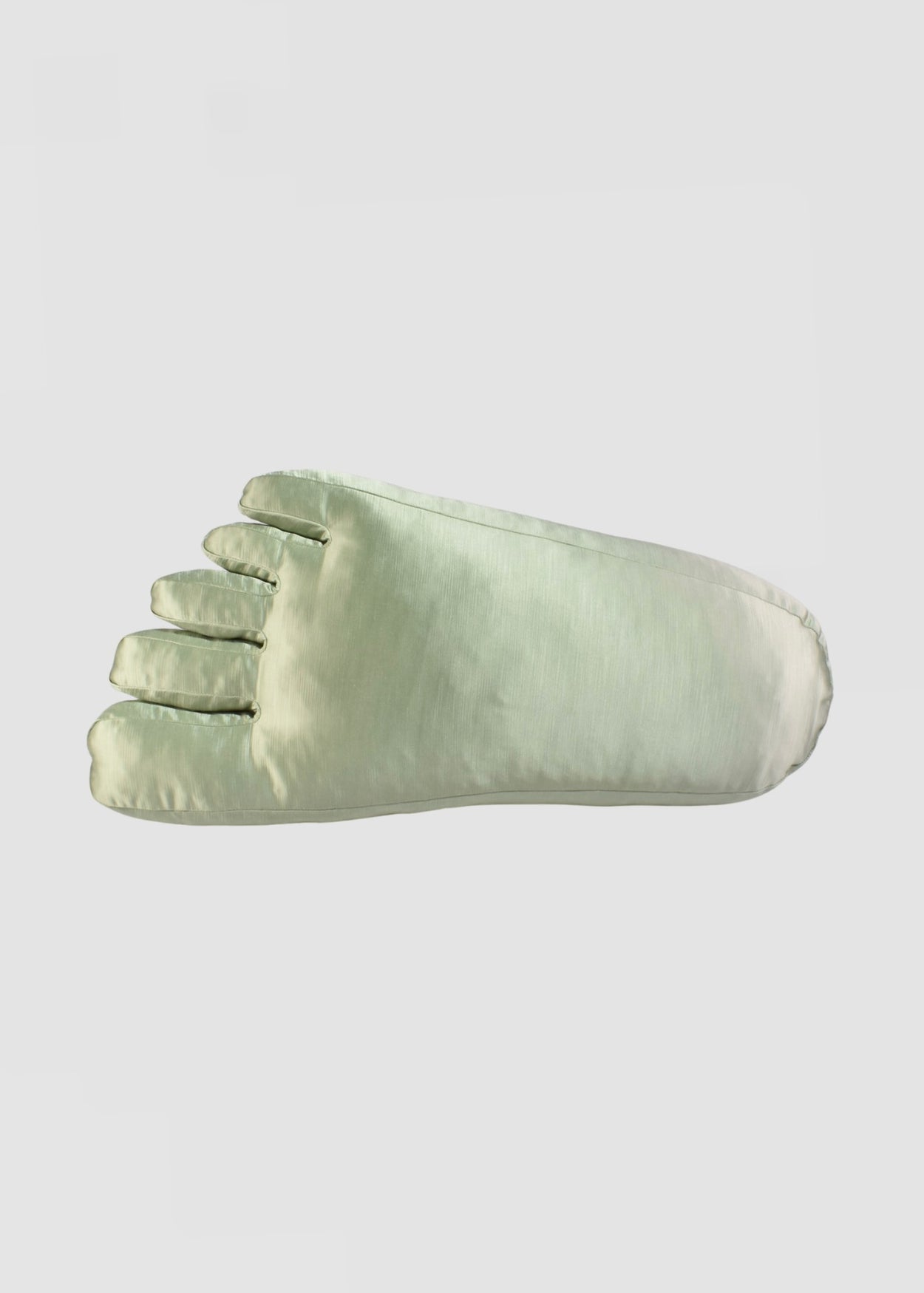 Foot Pillow in Green Silk Dupioni