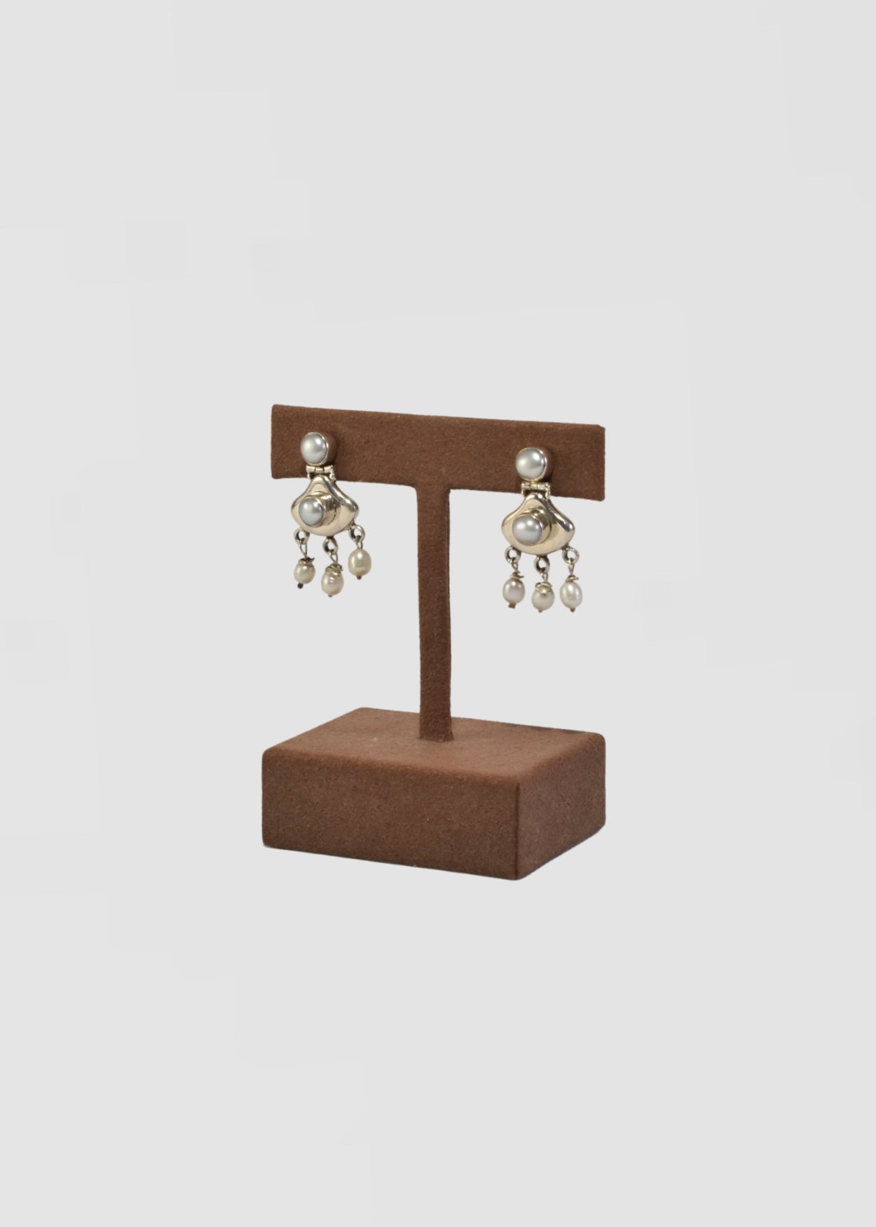 Hinged Pearl Fringe Earrings