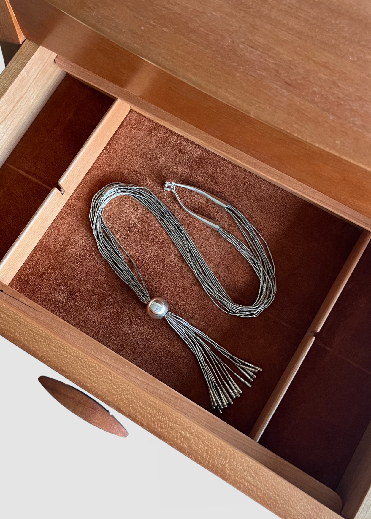 Beaded Fringe Lariat Necklace
