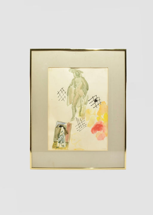 Figural Watercolor, Framed