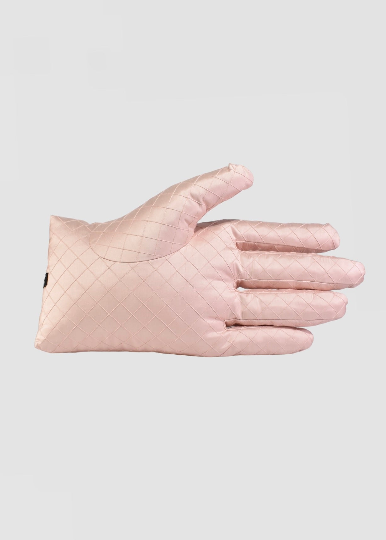 Left Hand Pillow in Pink Diamond Quilted Silk