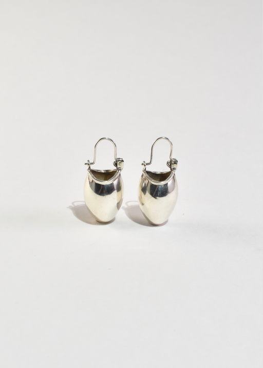 Sterling Basket Hoop Earrings