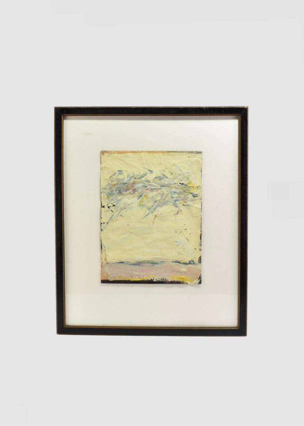 Pale Yellow Oil on Canvas, Framed