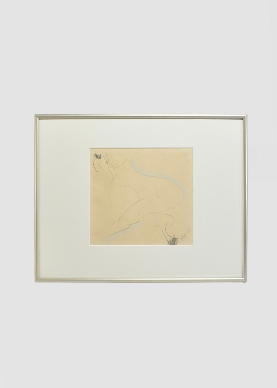 Figurative Line Drawing, Framed