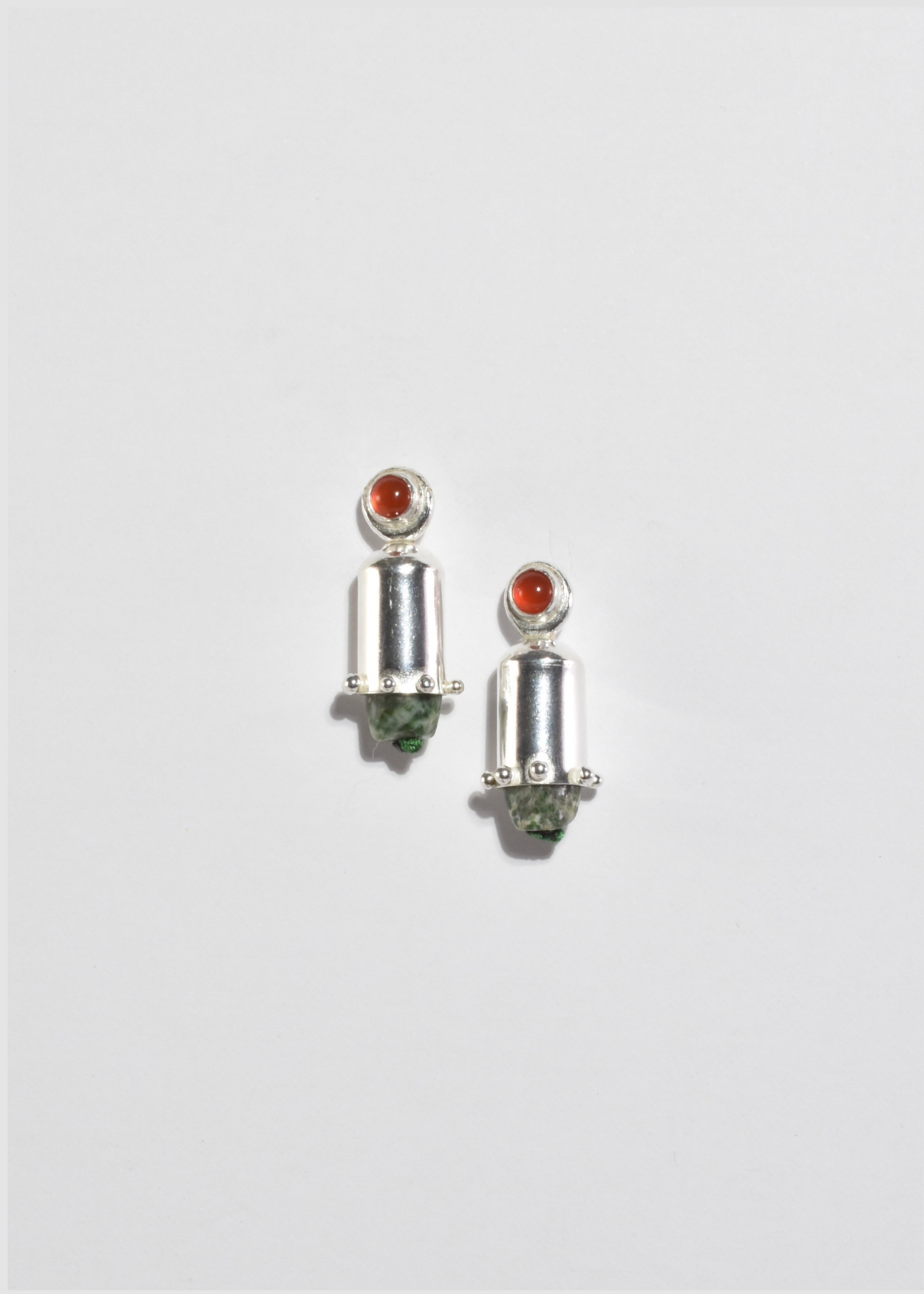 Agate Cylindrical Bullet Earrings
