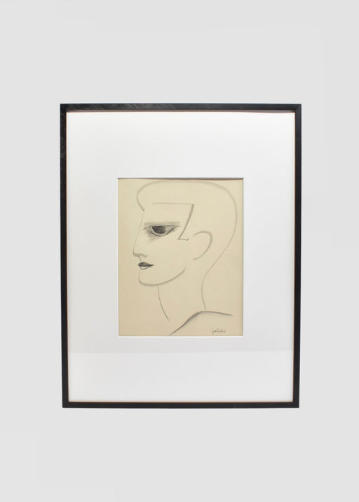 Graphite Profile Drawing, Framed