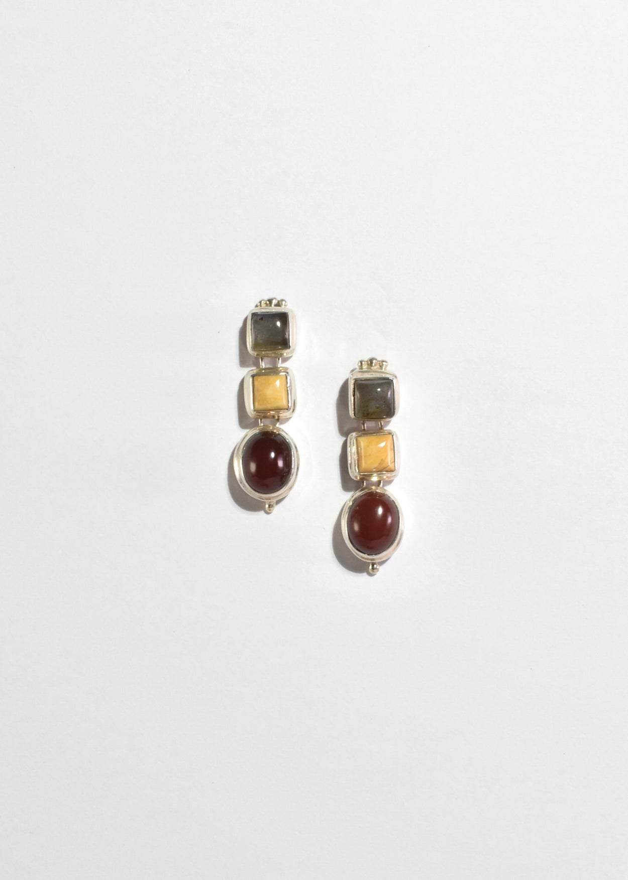 Multi Stone Link Earrings