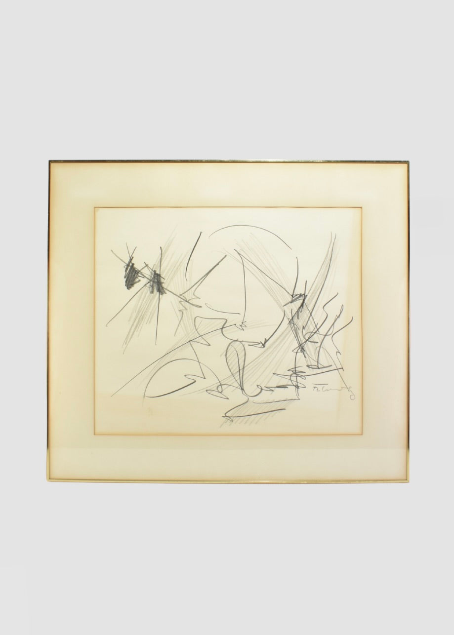 Graphite Abstract, Framed