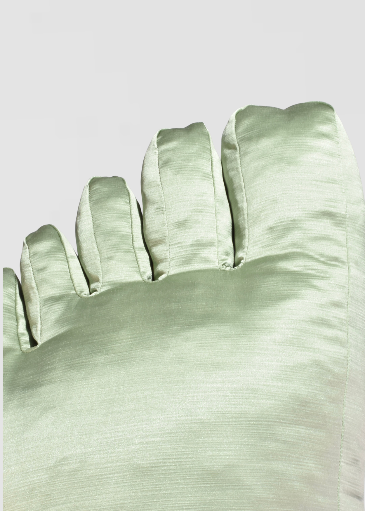 Foot Pillow in Green Silk Dupioni