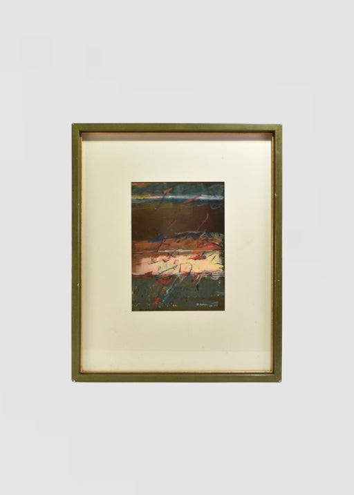 Deep Green Oil on Canvas, Framed