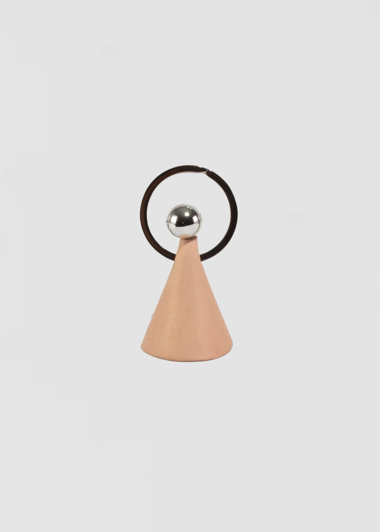 Leather Key Ring in Nude