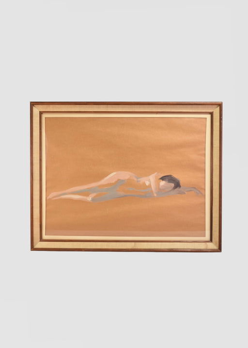 Reclining Nude Painting, Framed