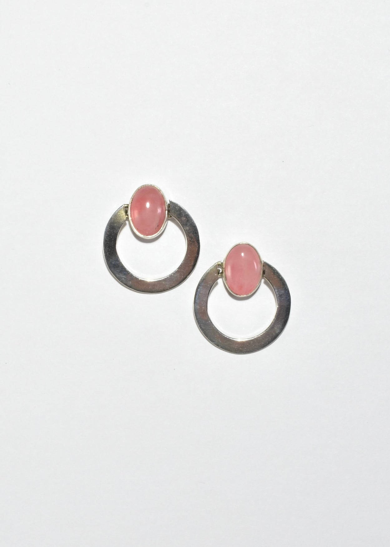 Rose Quartz Circle Earrings