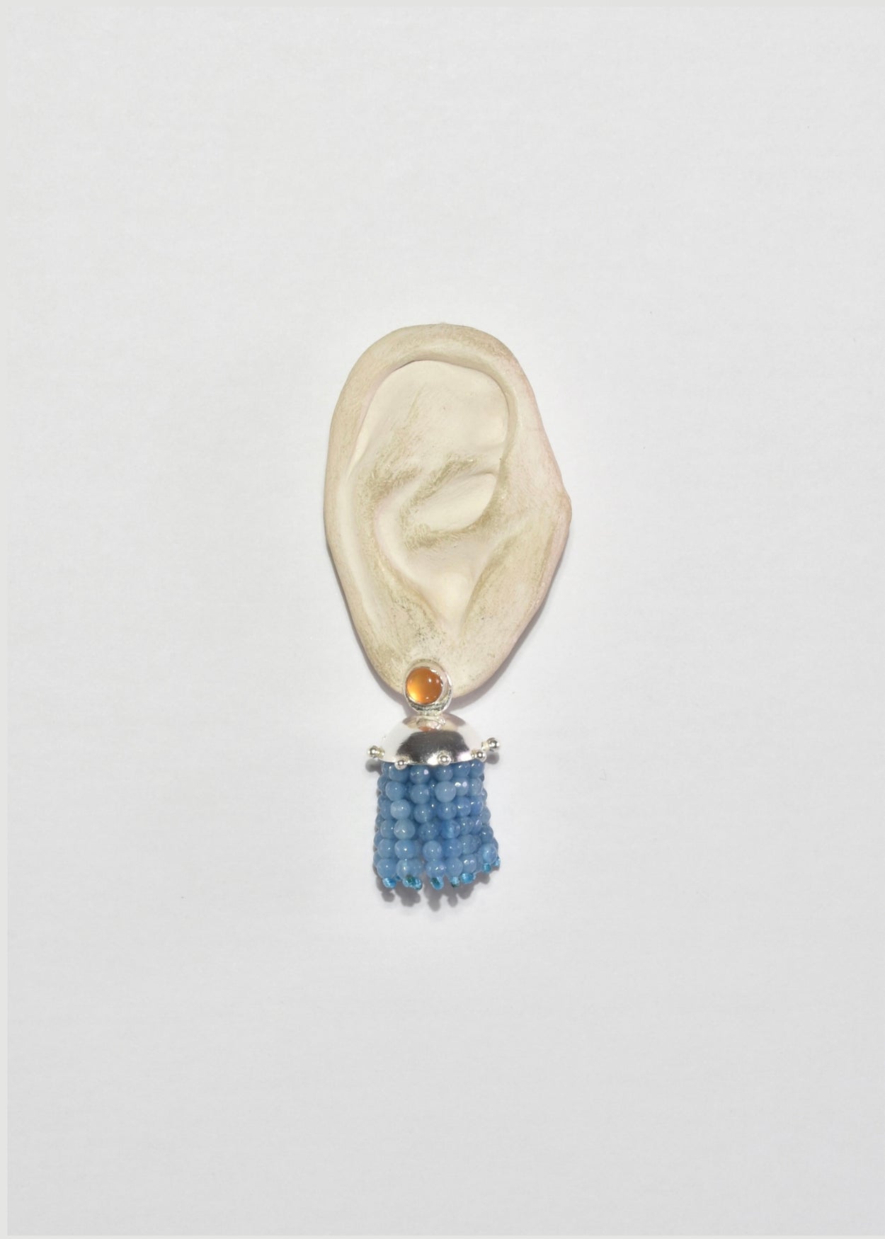 Blue Agate and Red Onyx Cupola Earrings
