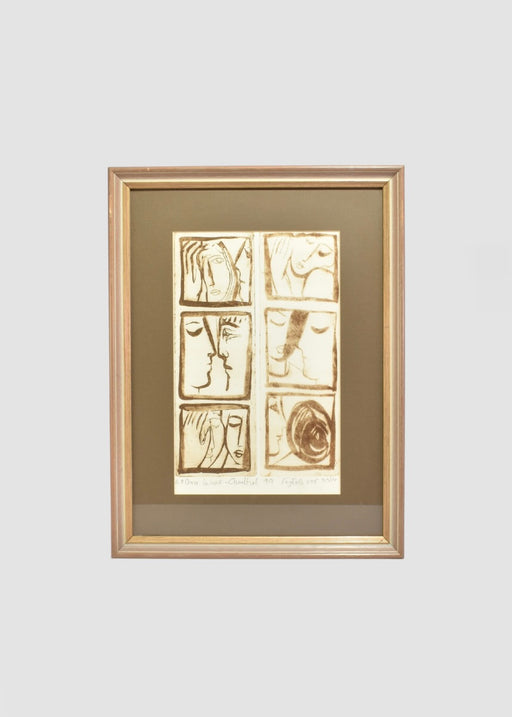 Portraits Lithograph, Framed