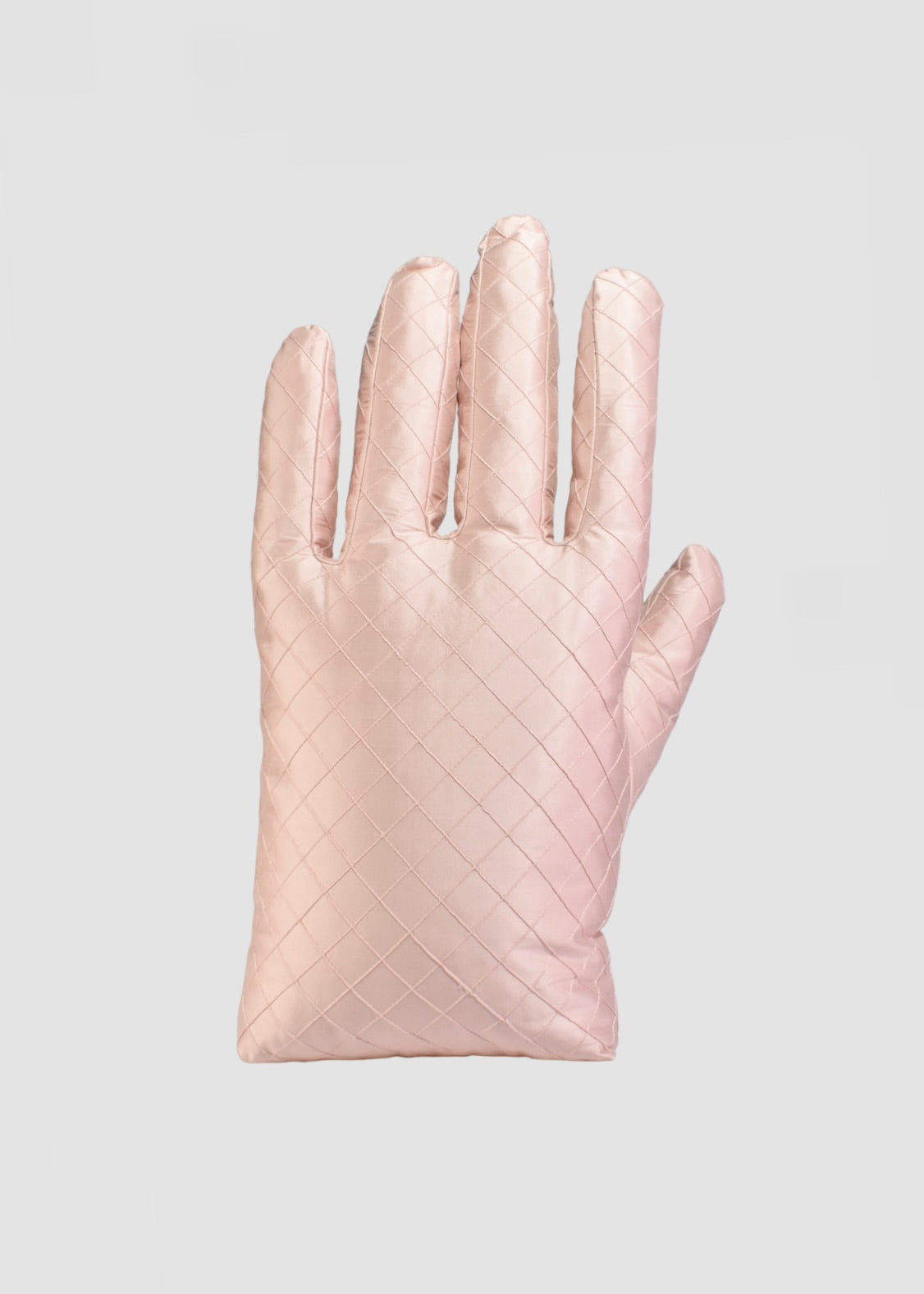 Left Hand Pillow in Pink Diamond Quilted Silk