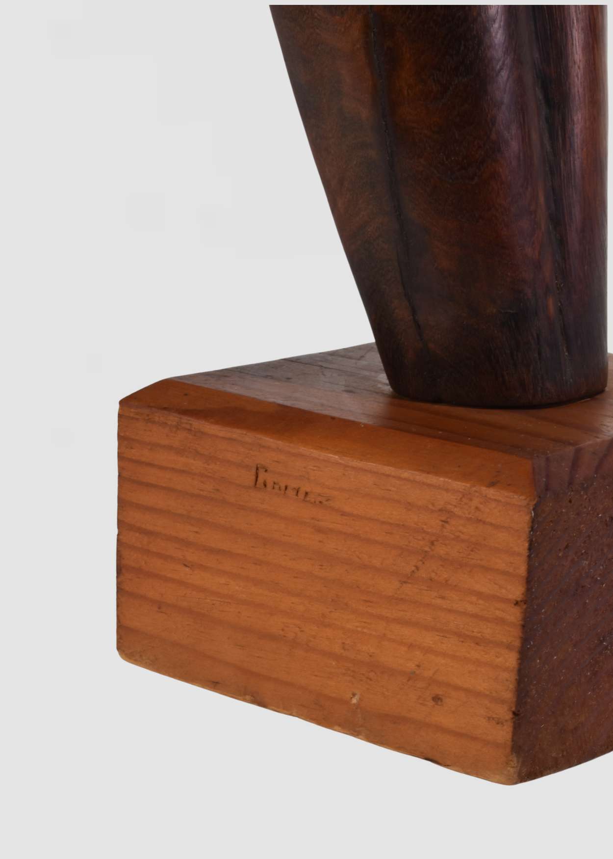 Elongated Wooden Figure Sculpture
