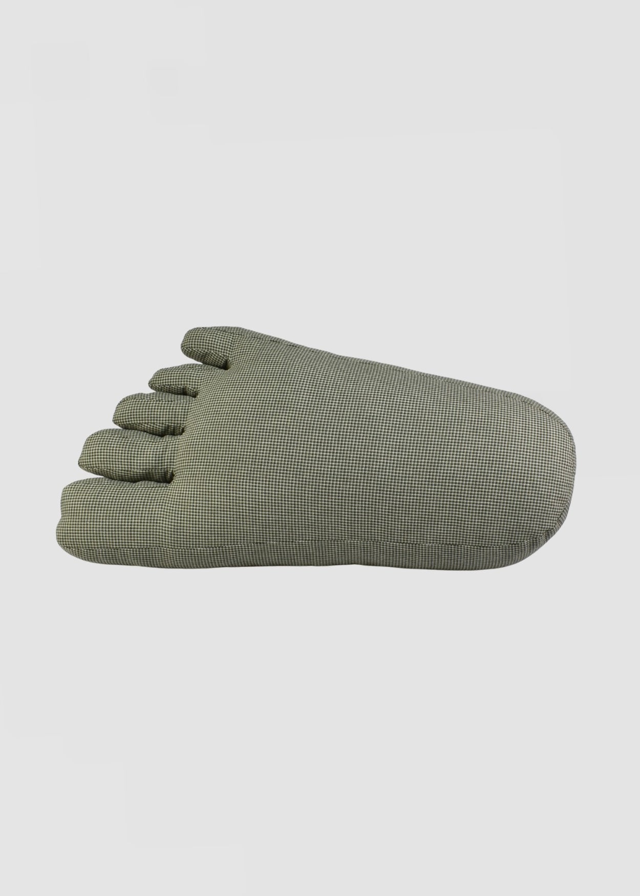 Foot Pillow in Green Tweed