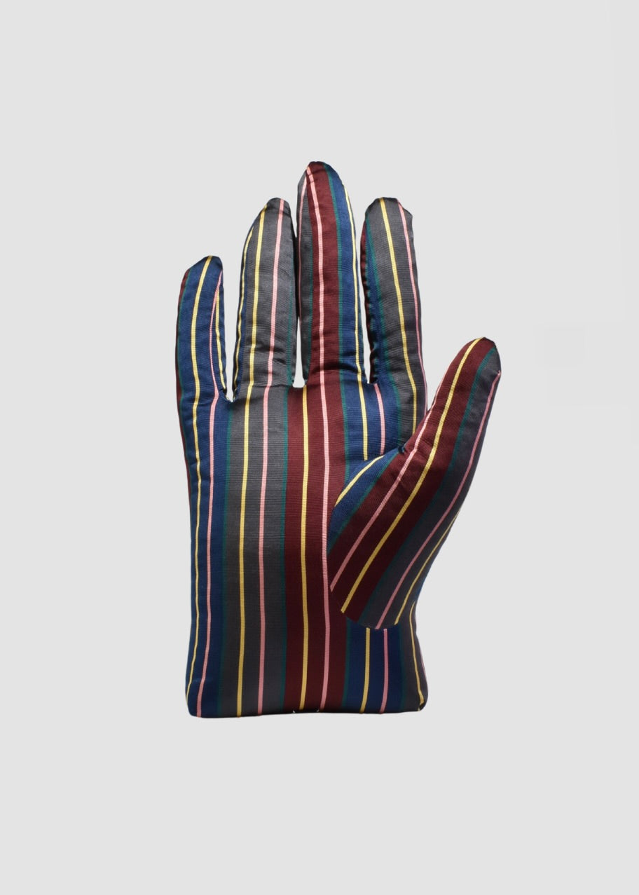 Right Hand Pillow in Striped Silk
