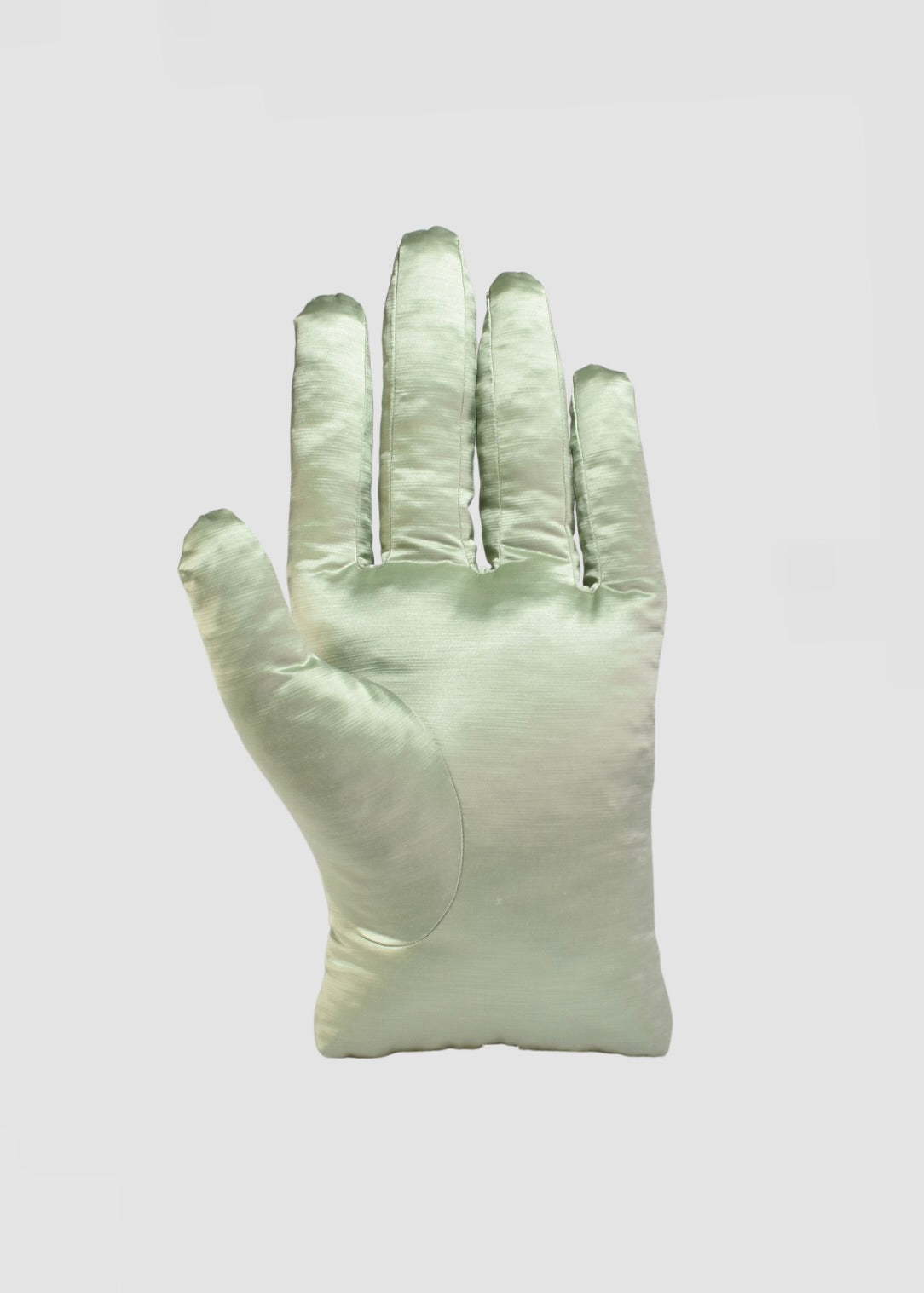 Left Hand Pillow in Green Silk Dupioni