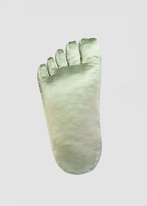 Foot Pillow in Green Silk Dupioni