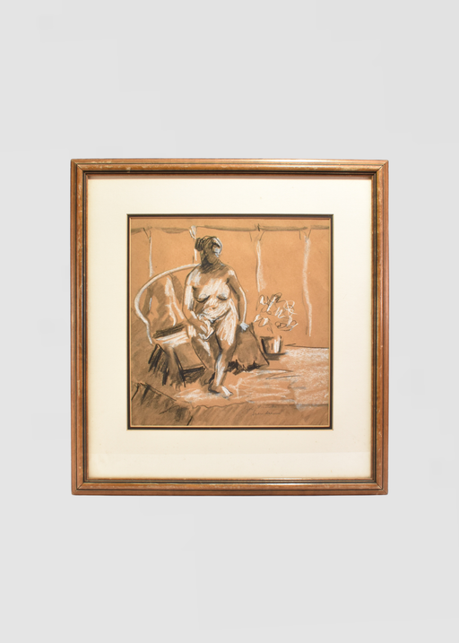 Seated Figure Study, Framed