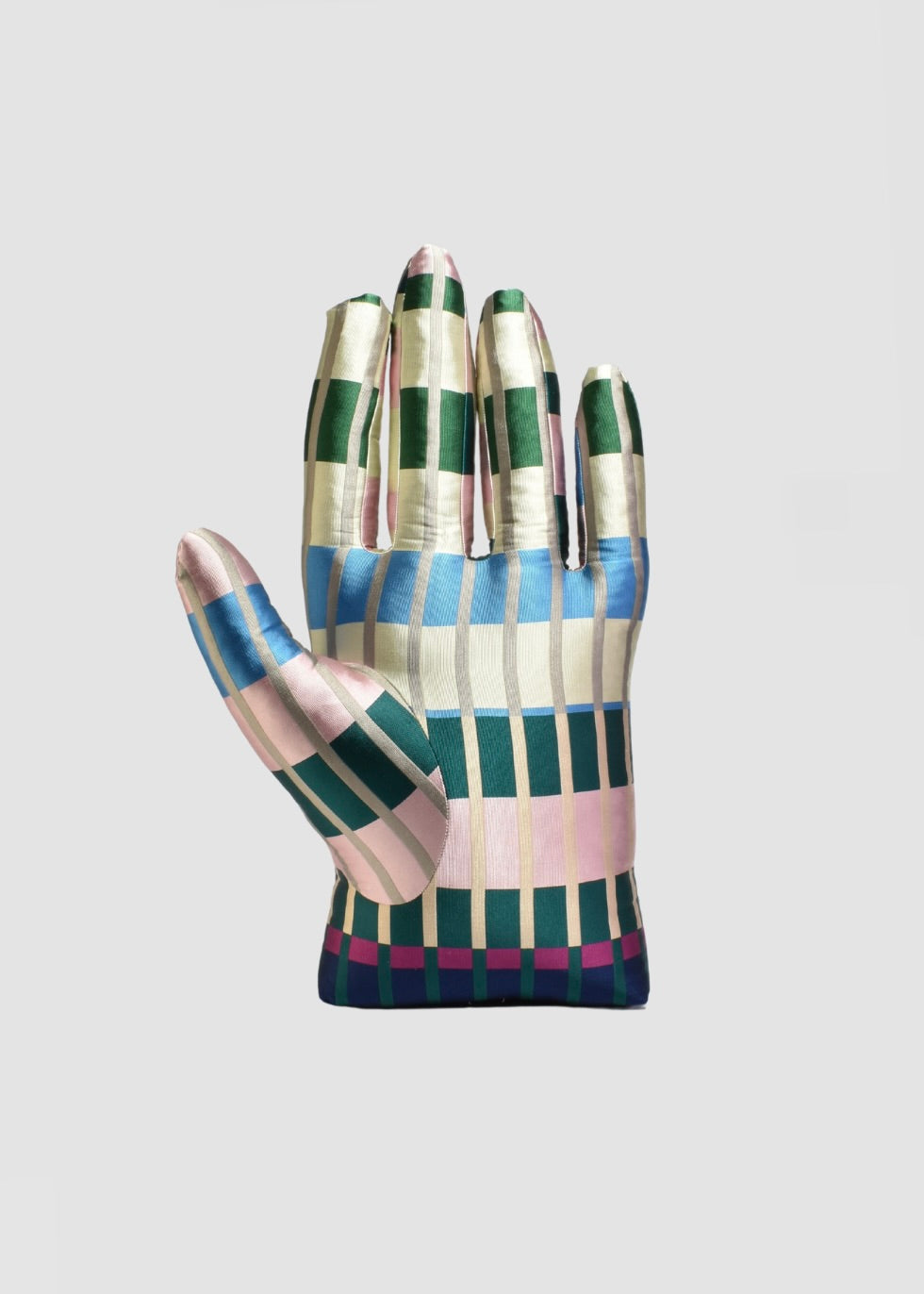 Left Hand Pillow in Striped Silk