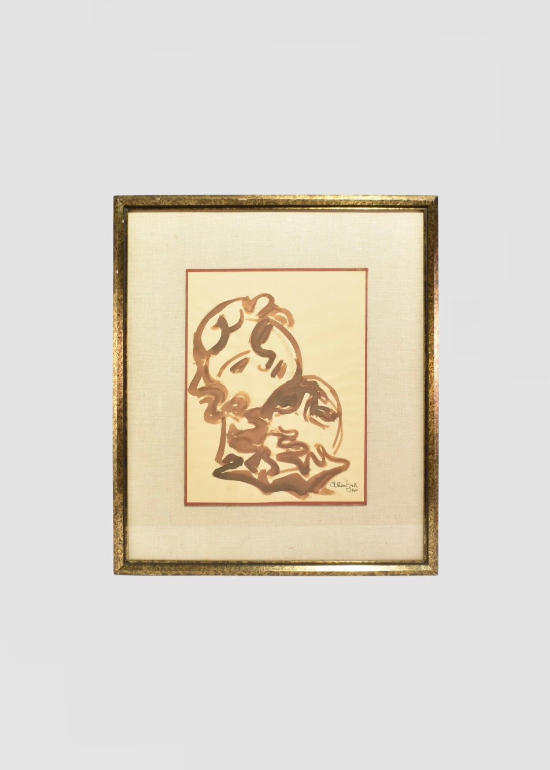 Ink Wash Drawing, Framed