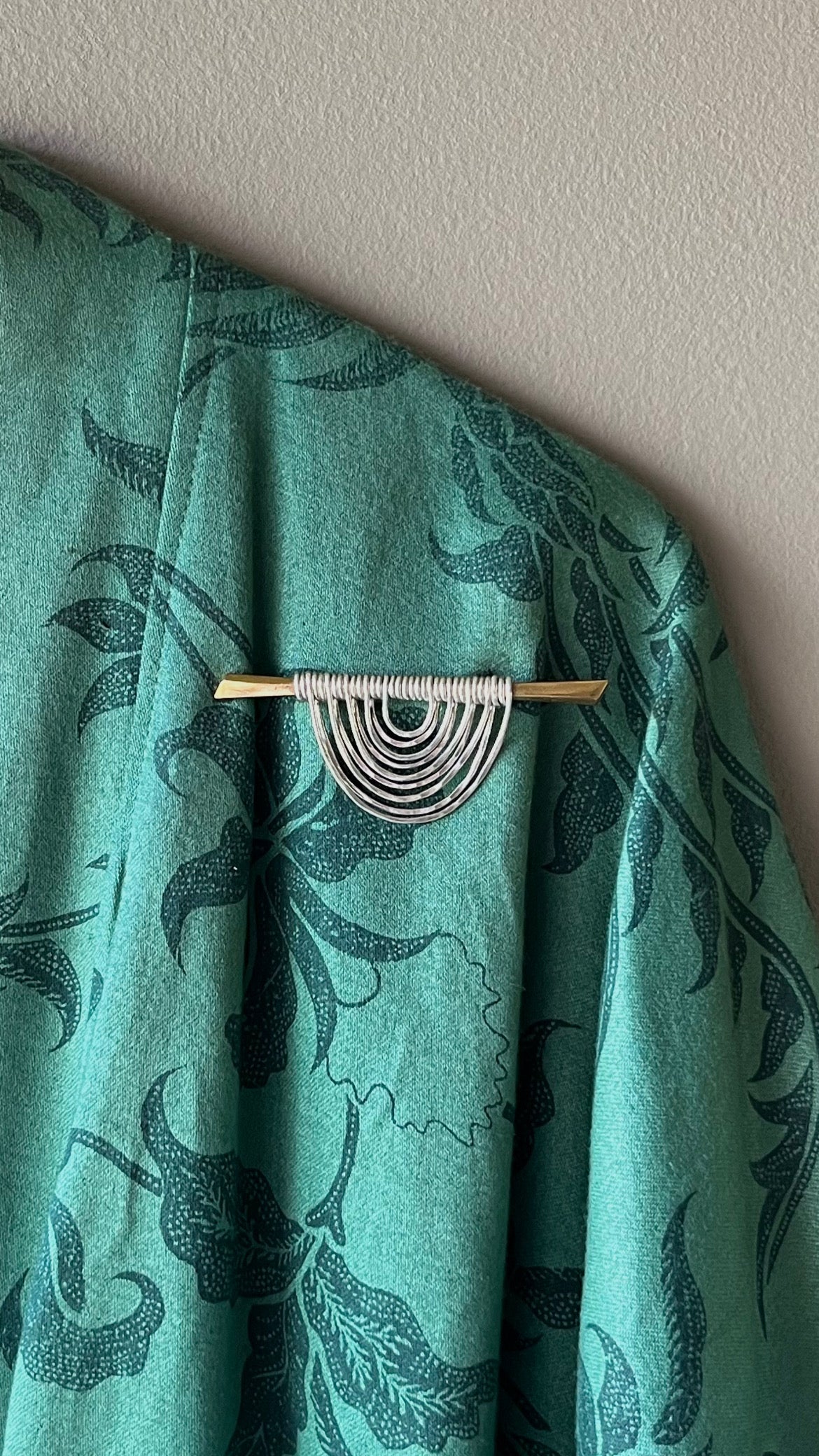 Draped Two-Tone Brooch