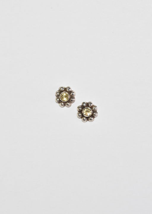 Citrine Dotted Stud Earrings