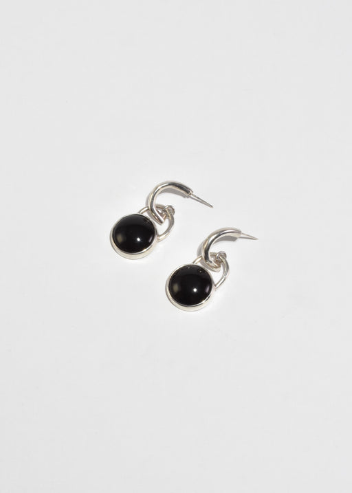 Onyx Circle Hoop Earrings