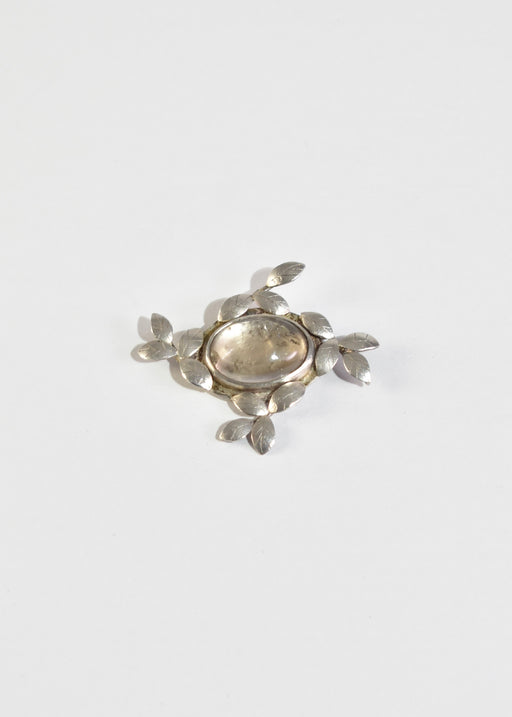 Crystal Leaf Brooch