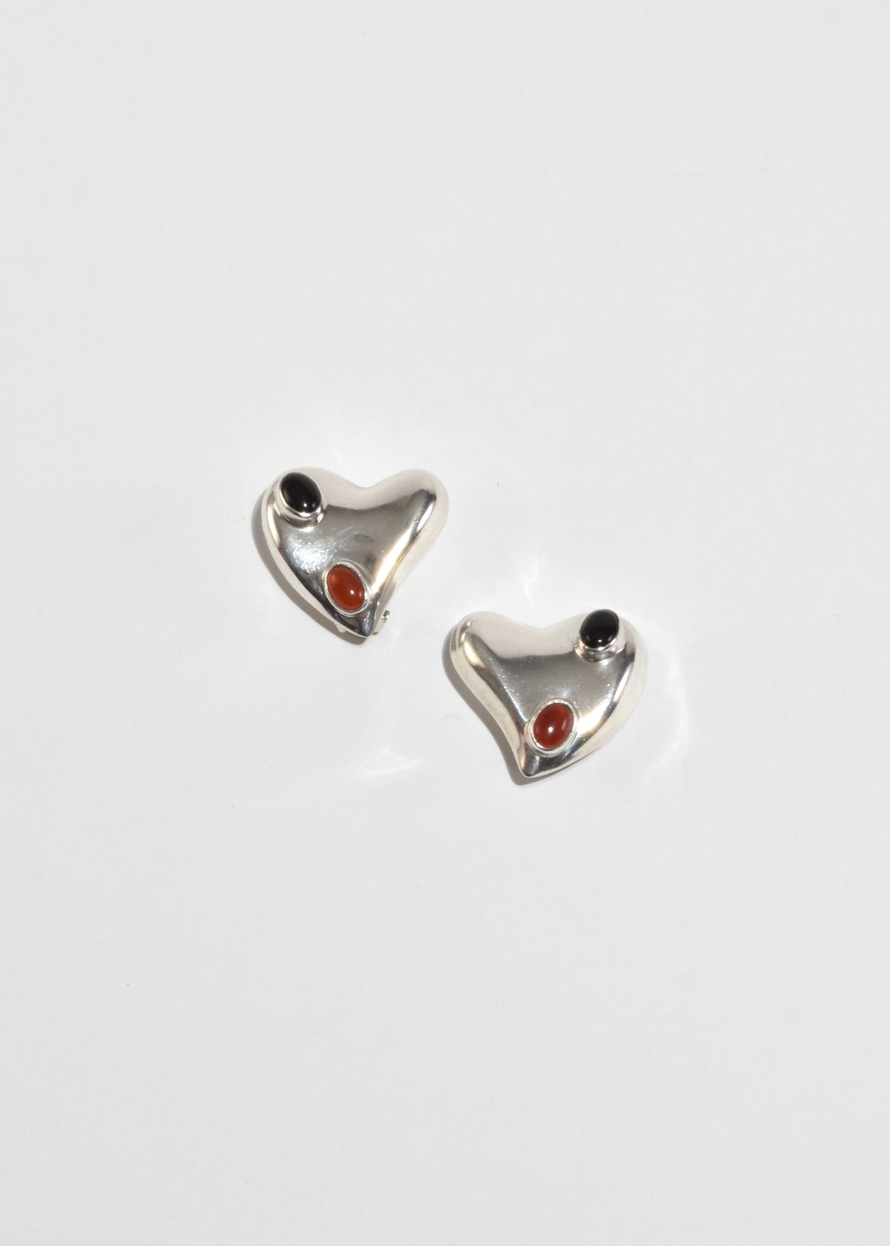 Carnelian Onyx Heart Earrings