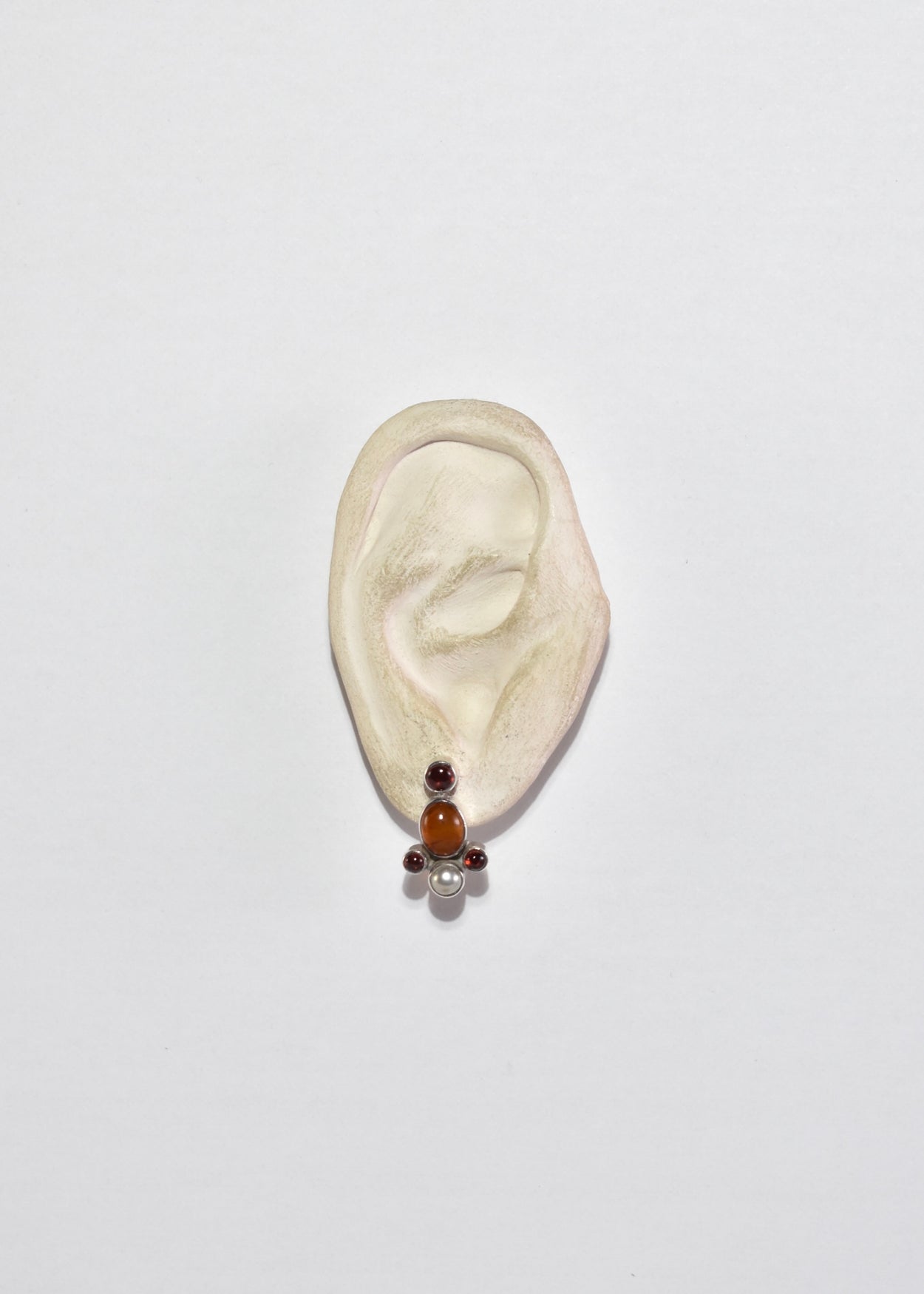 Amber Garnet Pearl Earrings