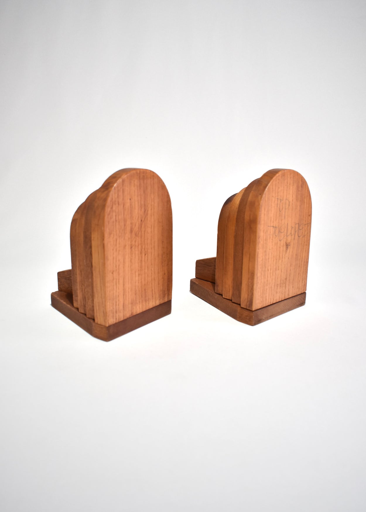 Stepped Wooden Bookends