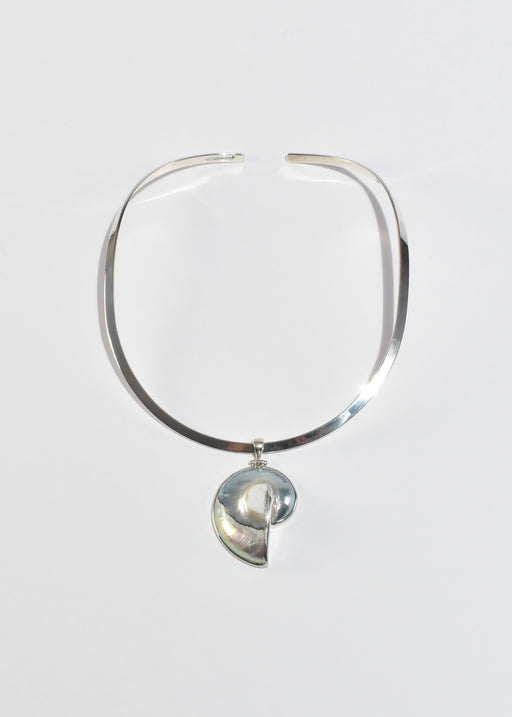 Blue Shell Collar Necklace